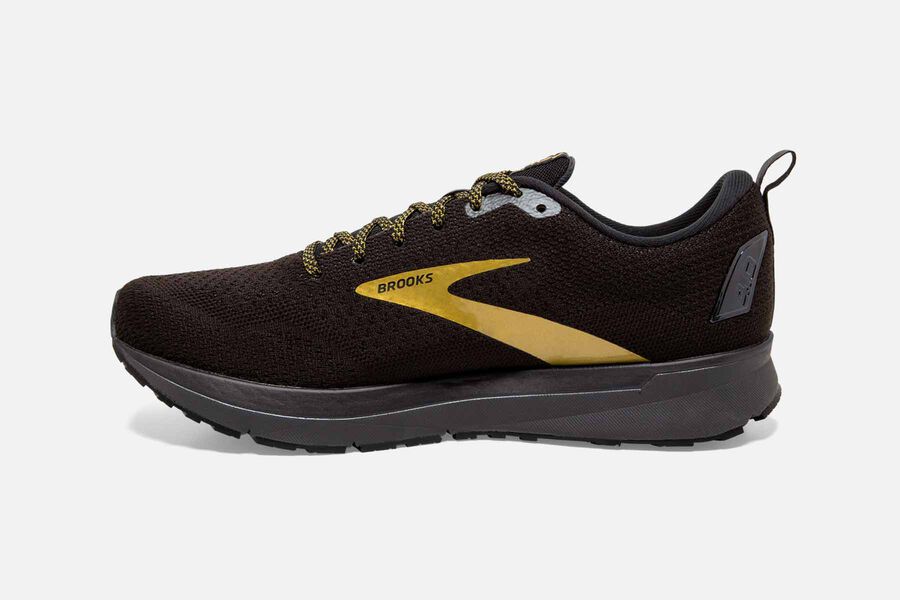 Brooks Revel 4 Road Running Shoes - Mens - Black/Gold - TI1352648